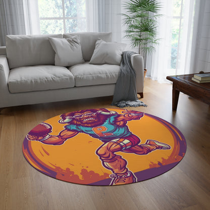 American Football Baffalo Bison Game Sport Graphic Round Rug