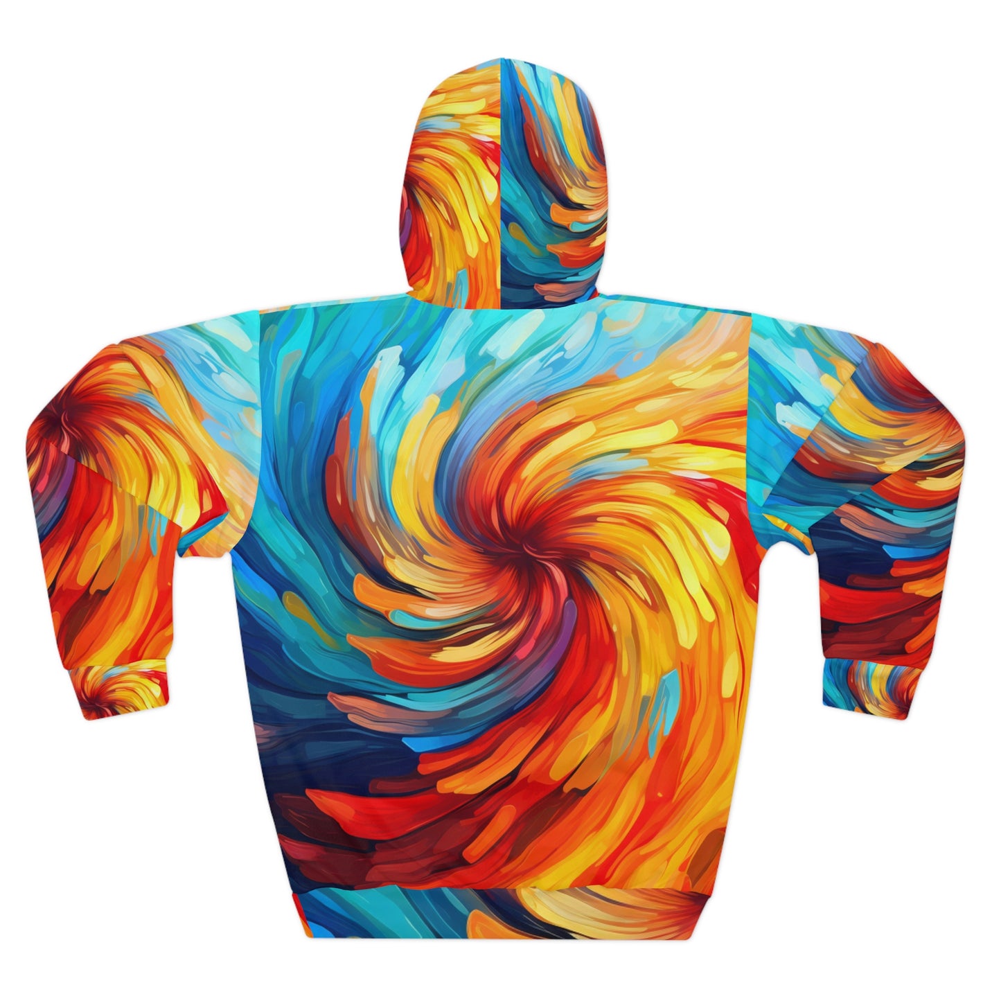 Arte abstracto arremolinado vibrante: sudadera con capucha unisex única y colorida (AOP) 