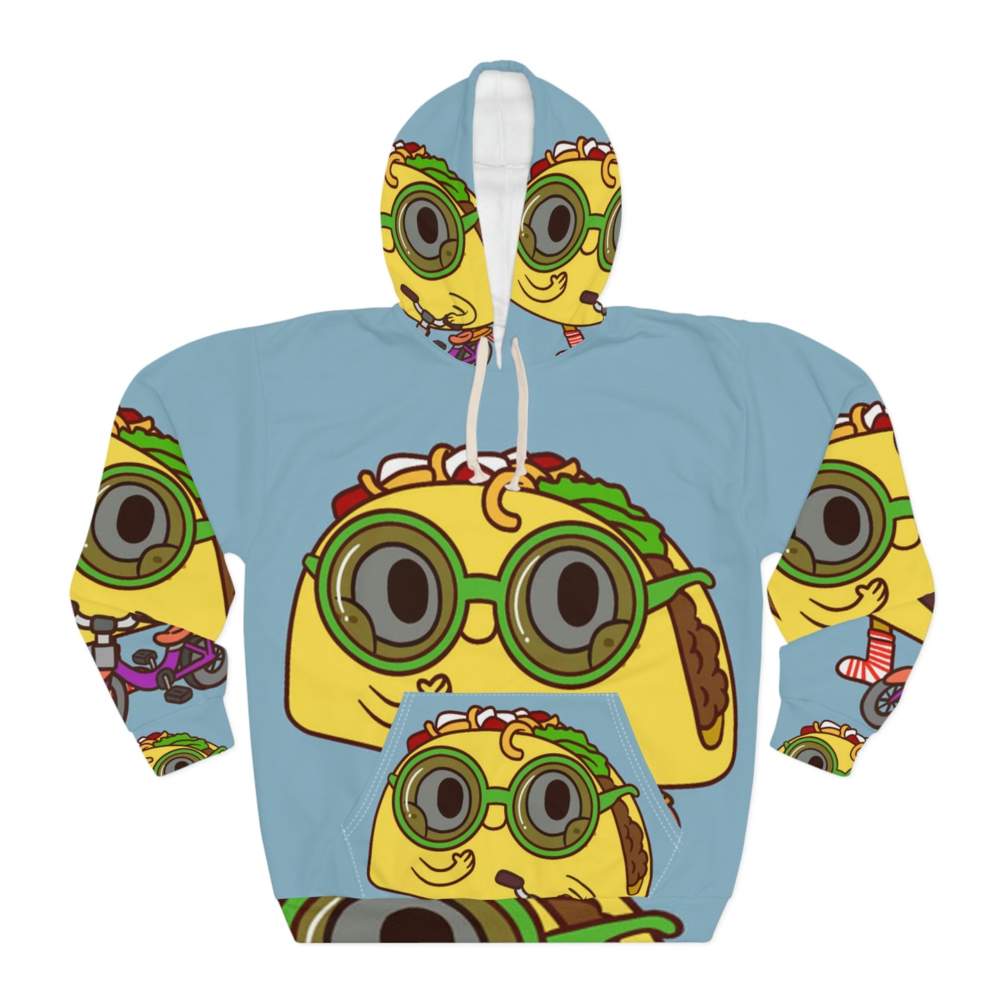 Bicycle Road Racer Taco AOP Unisex Pullover Hoodie