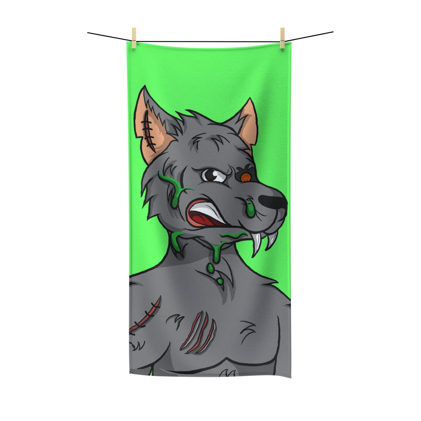 Wolf Grey Cyborg Animal Werewolve Polycotton Towel