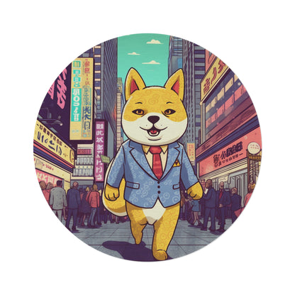 Japanese Shiba Inu Business Dog Round Rug Crypto Fan Favorite