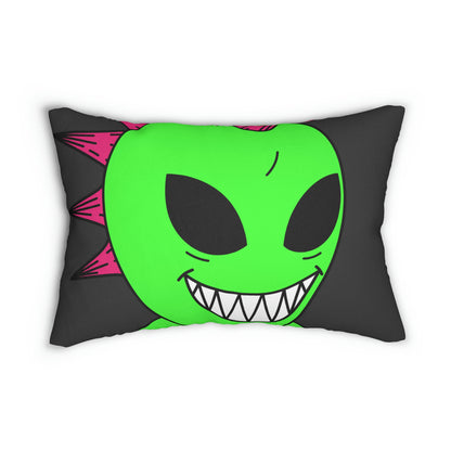 Spiked Pink Hair Muscle Alien Visitor Spun Polyester Lumbar Pillow