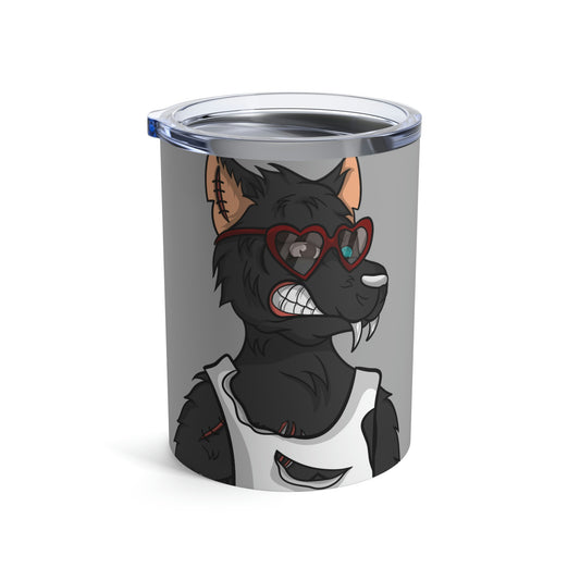 Heart Valentine Black Wolf Cyborg Tumbler 10oz