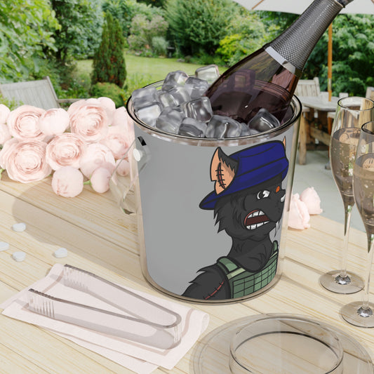 Army Black Wolf Cyborg Werewolve Ice Bucket with Tongs