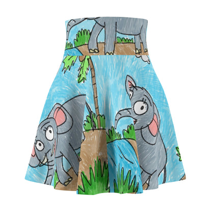 Elefante Elephant King Safari Animal Women's Skater Skirt