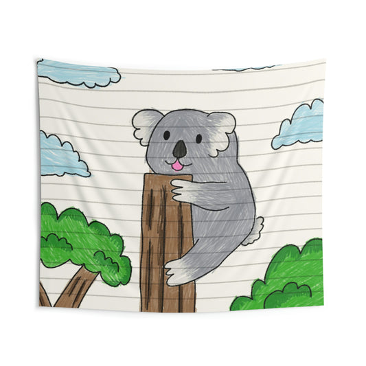 Tapices de pared para interiores, escalador de árboles, animales, oso koala 