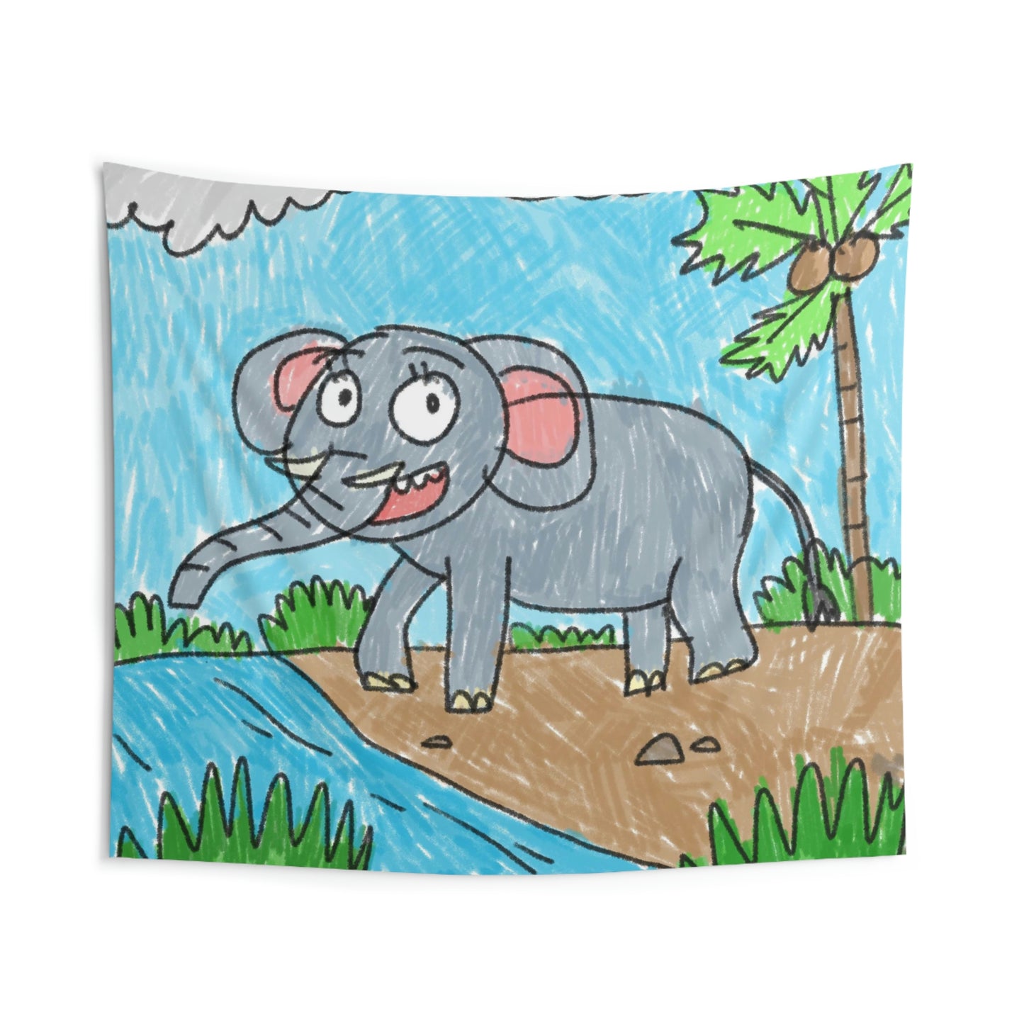 Elefante Elephant King Safari Animal Laundry Indoor Wall Tapestries