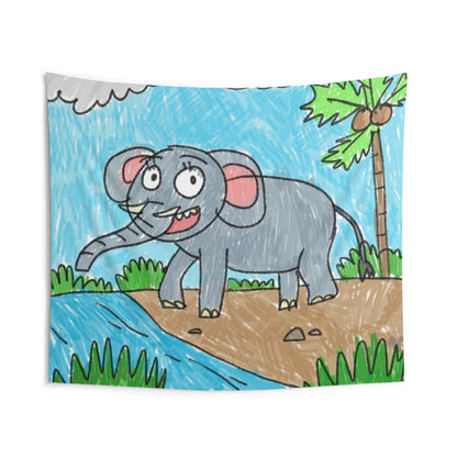 Elefante Elephant King Safari Animal Laundry Indoor Wall Tapestries