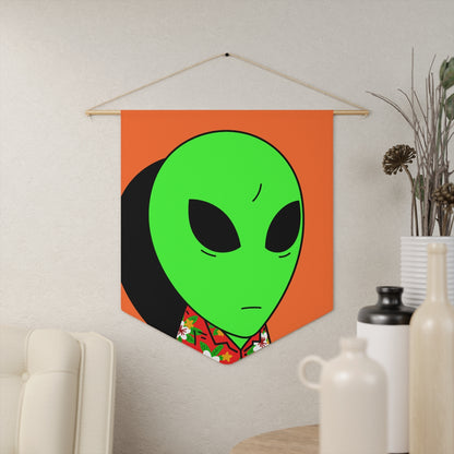 Hawaiian Shirt Green Alien Visitor Shadow Pennant