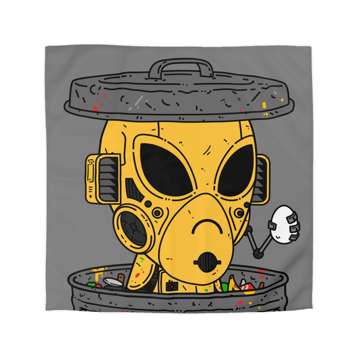 Trashcan Art Egg Blindado Amarillo Futuro Alien Cyborg Máquina Visitante Funda Nórdica De Microfibra