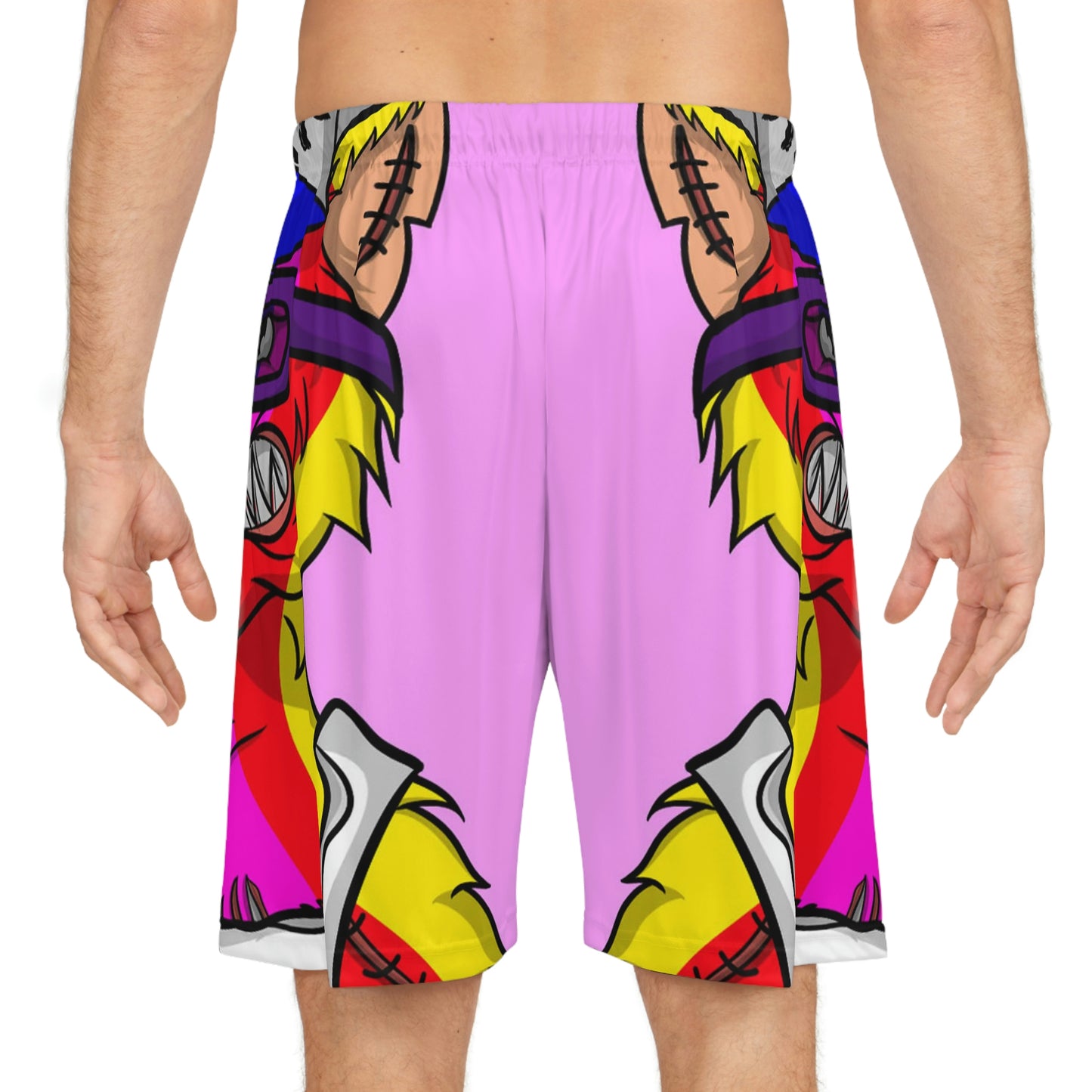 Wolve Pride Color Werewolf Cyborg Basketball Shorts