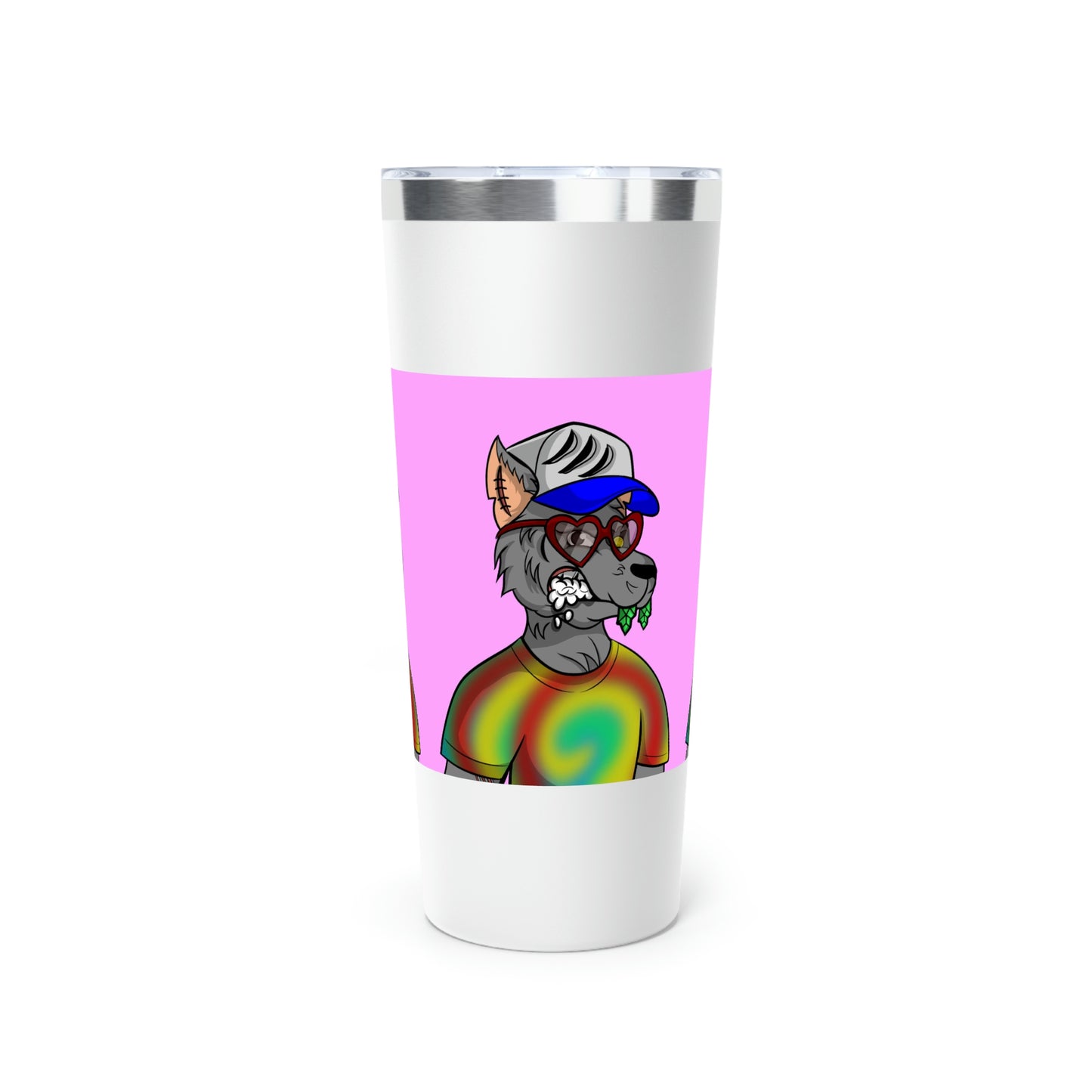 Valentine Heart Wolf Werewolve Tiedye Copper Vacuum Insulated Tumbler, 22oz