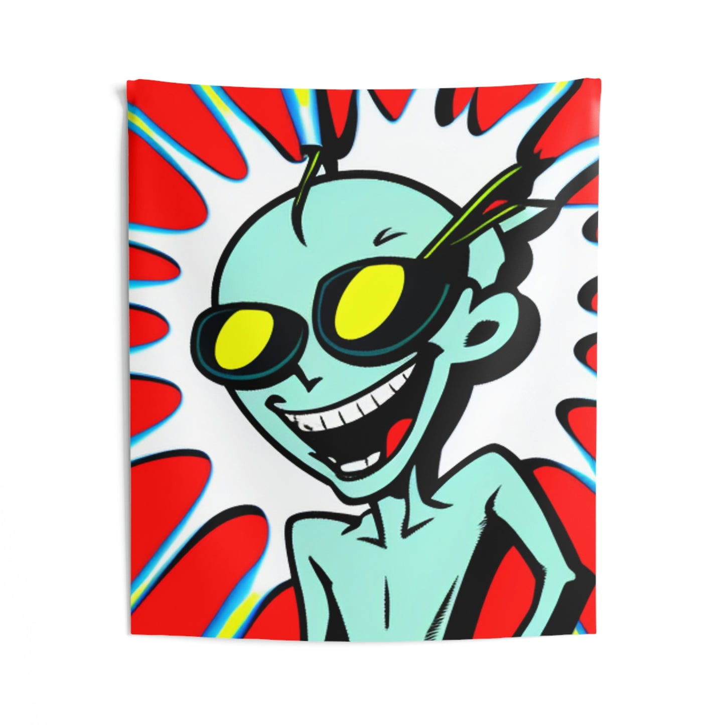 Alien Cartoon Happy Style Pop Culture Indoor Wall Tapestries