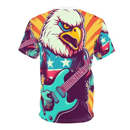 American Bald Eagle Músico Guitarrista Gráfico Unisex Cut &amp; Sew Tee (AOP) 