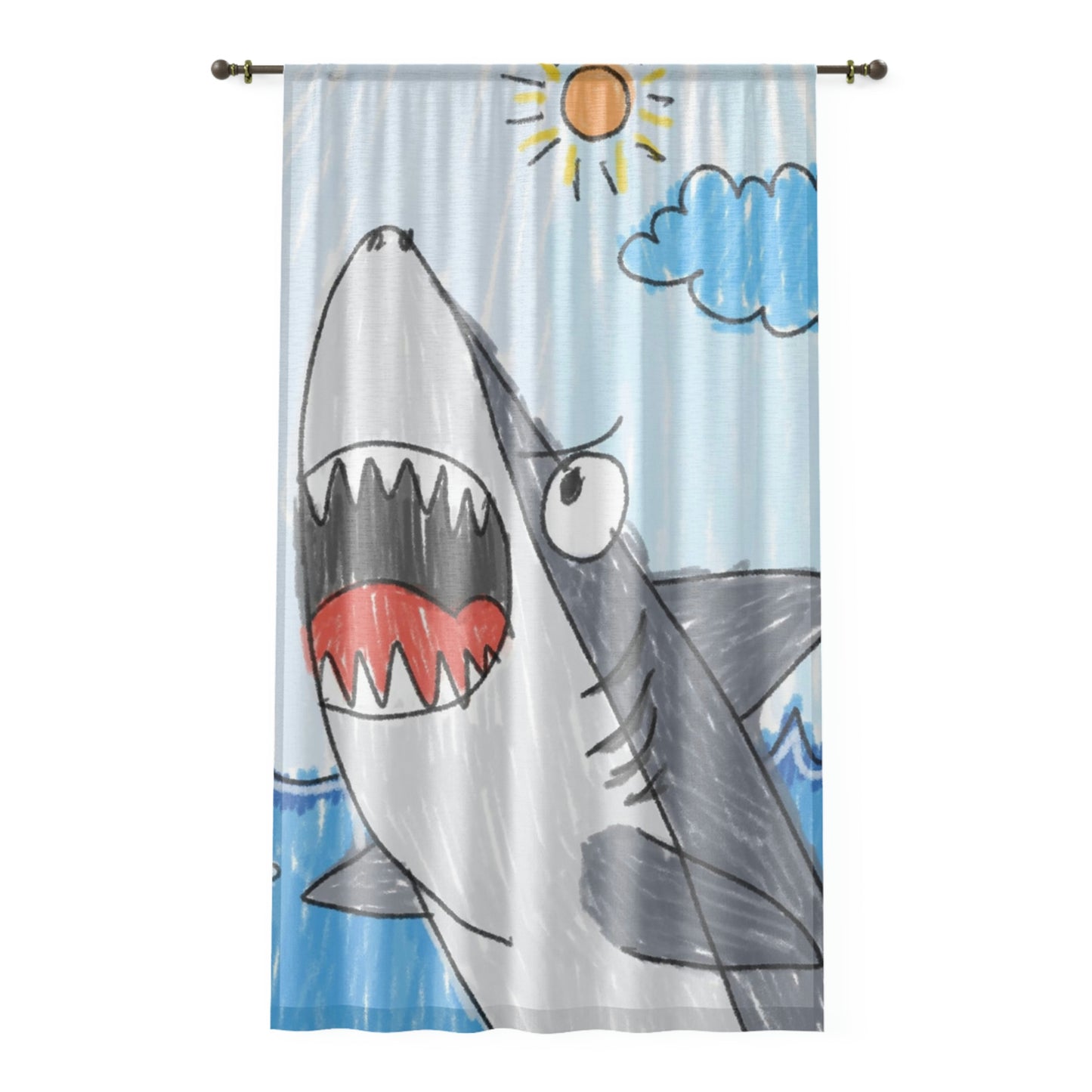 Shark Jaw Teeth Attack Ocean Sea Creature Window Curtain