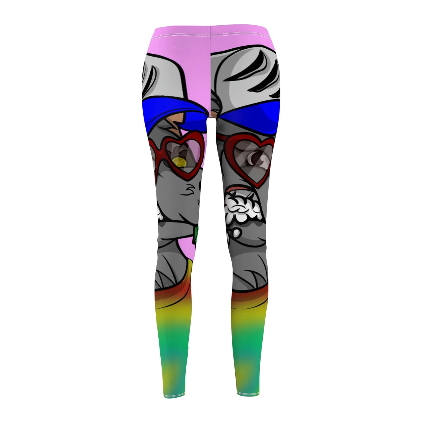 Valentine Heart Wolf Werewolve Tiedye Women's Cut & Sew Casual Leggings