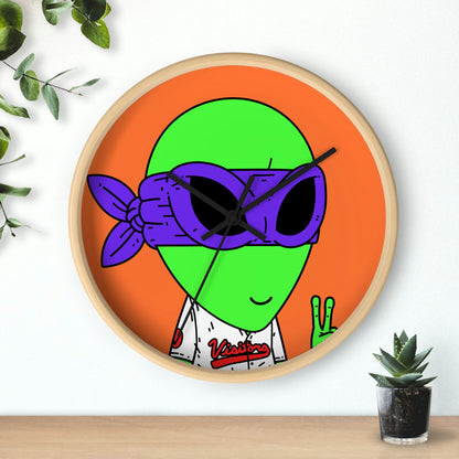 Purple Ninja Peace Visitor Jersey Alien Wall clock