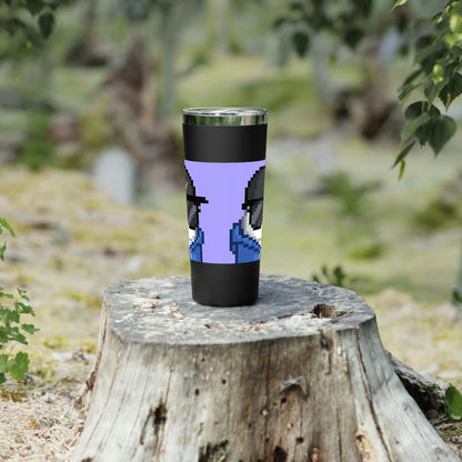 Vaso aislado al vacío de cobre con diseño de búho, pájaro, luna, noche, halcón, 22 oz