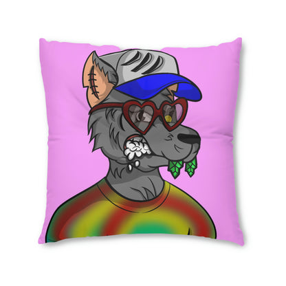 Valentine Heart Wolf Werewolve Tiedye Tufted Floor Pillow, Square