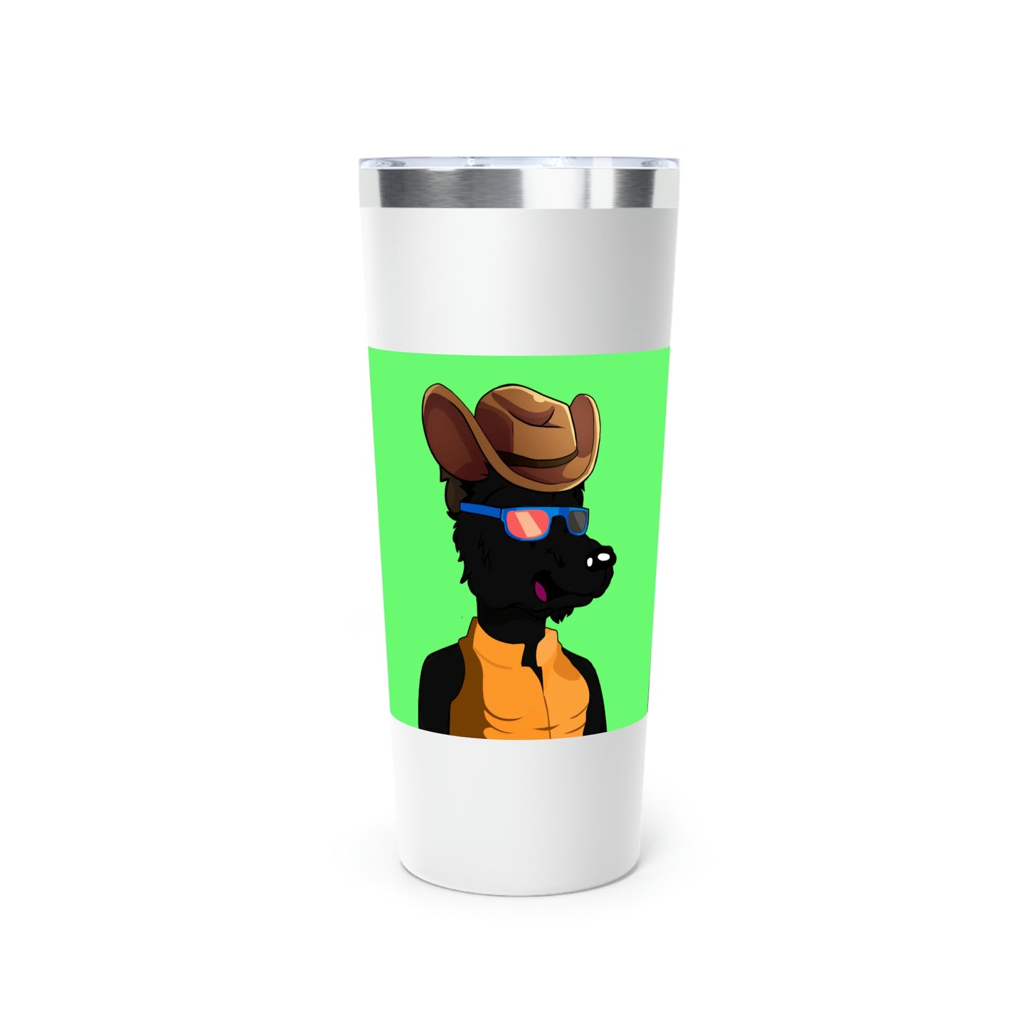 Cowgirl Wolf Cyborg Wolve Vaso aislado al vacío de cobre, 22 oz