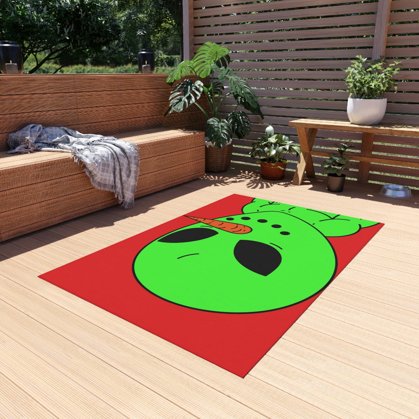 Veggie Visi Alien Vegetable Visitor Outdoor Rug