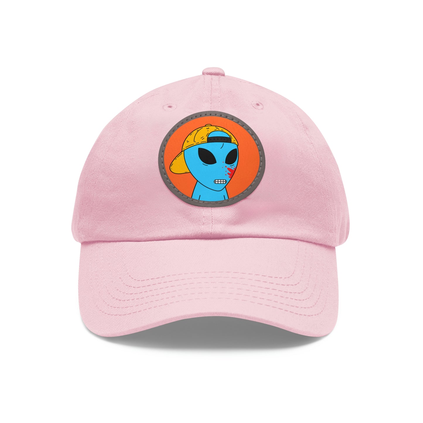 Blue Blood Alien Visitor Dad Hat with Leather Patch (Round)