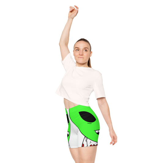 Alien Green Sporty Women's Biker Shorts (AOP)