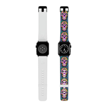 Trippy psychedelic Skull Skeleton Head Face Watch Band for Apple Watch