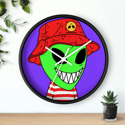 Alien Character Cartoon Big Smile Wall clock