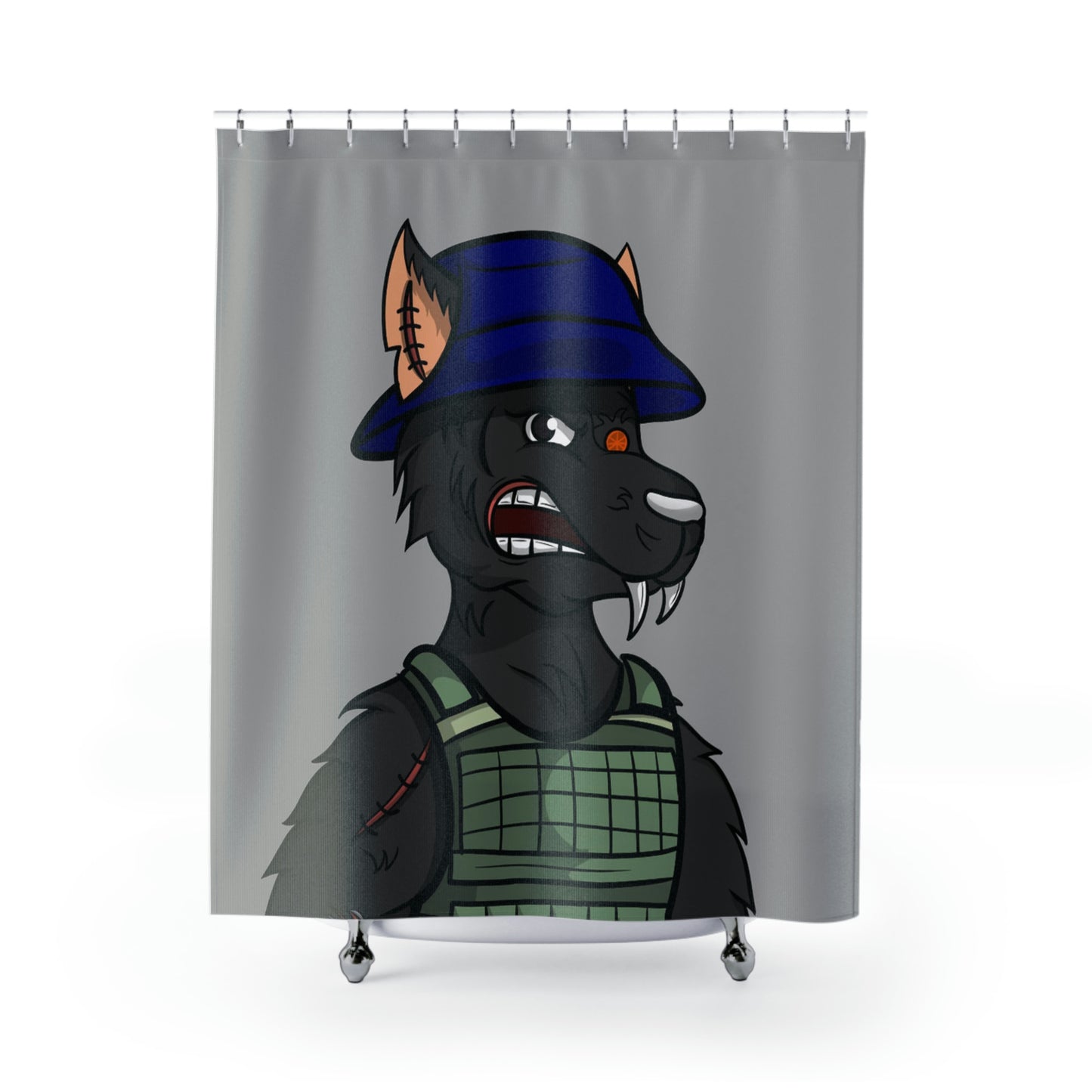 Army Black Wolf Cyborg Werewolve Shower Curtains