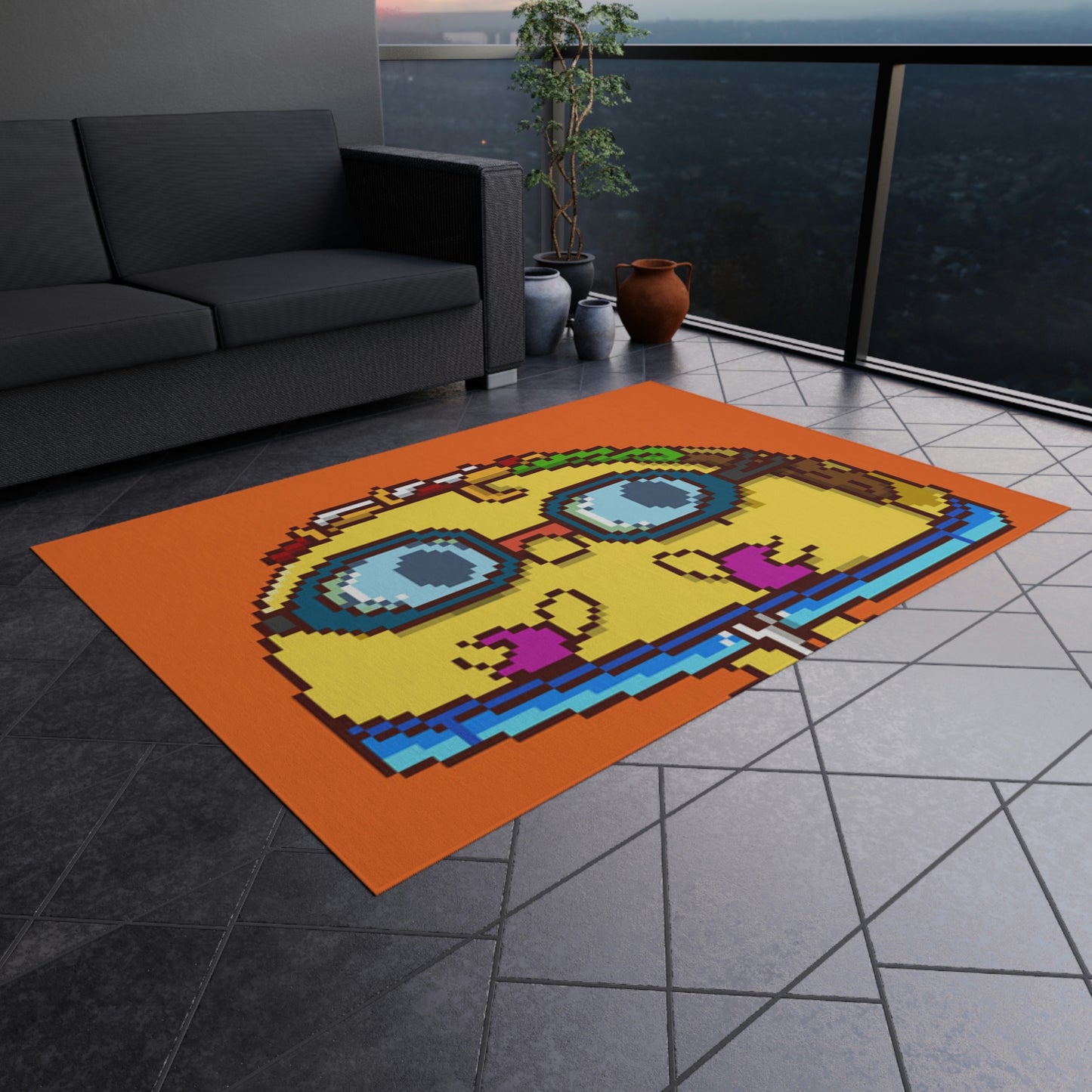 Swimming Floats Taco Character Swim Outdoor Rug