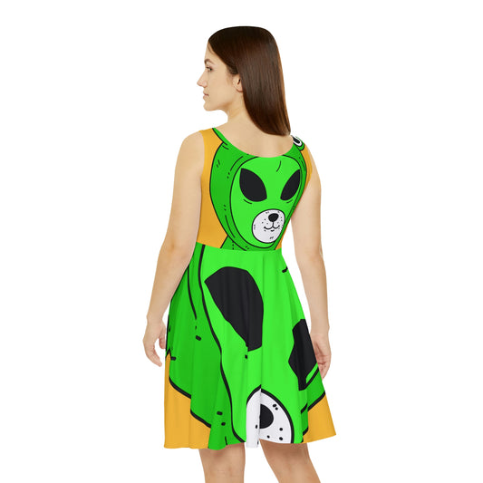 Vestido skater para mujer Frog Alien Visitor (AOP) 