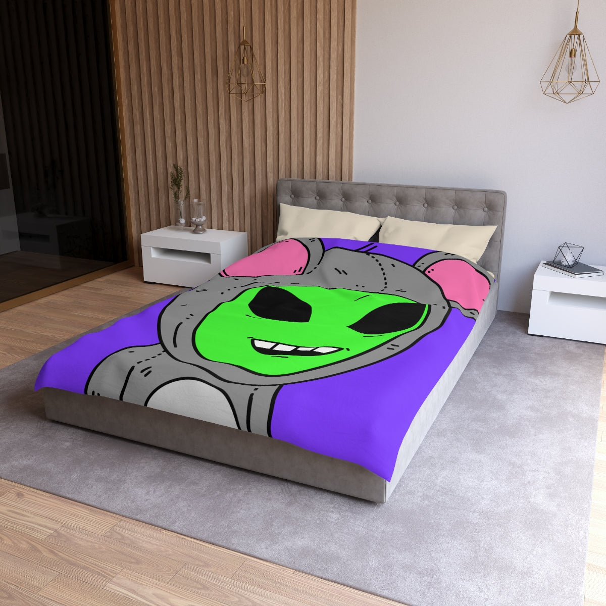 The Visitor Mouse Alien Character Microfiber Duvet Cover