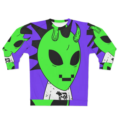 Sudadera unisex con leche de vaca Moo Digital Anim Alien AOP 