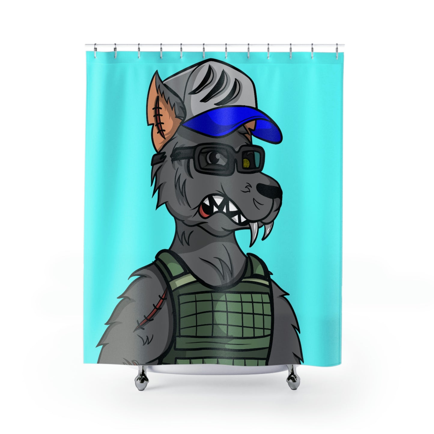 Cortinas de ducha del lobo del Cyborg del hombre lobo del chaleco del ejército 