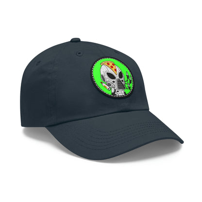 Gorro Pizza Chef Visitor Alien Dad con parche de cuero (redondo)