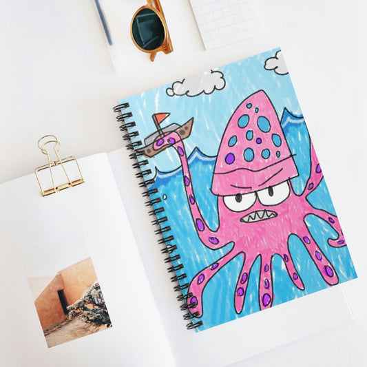 The Kraken Octopus Clean Graphic Spiral Notebook - Ruled Line