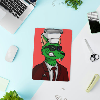 Chef Hat Wolf Cyborg Red Suit Clipboard