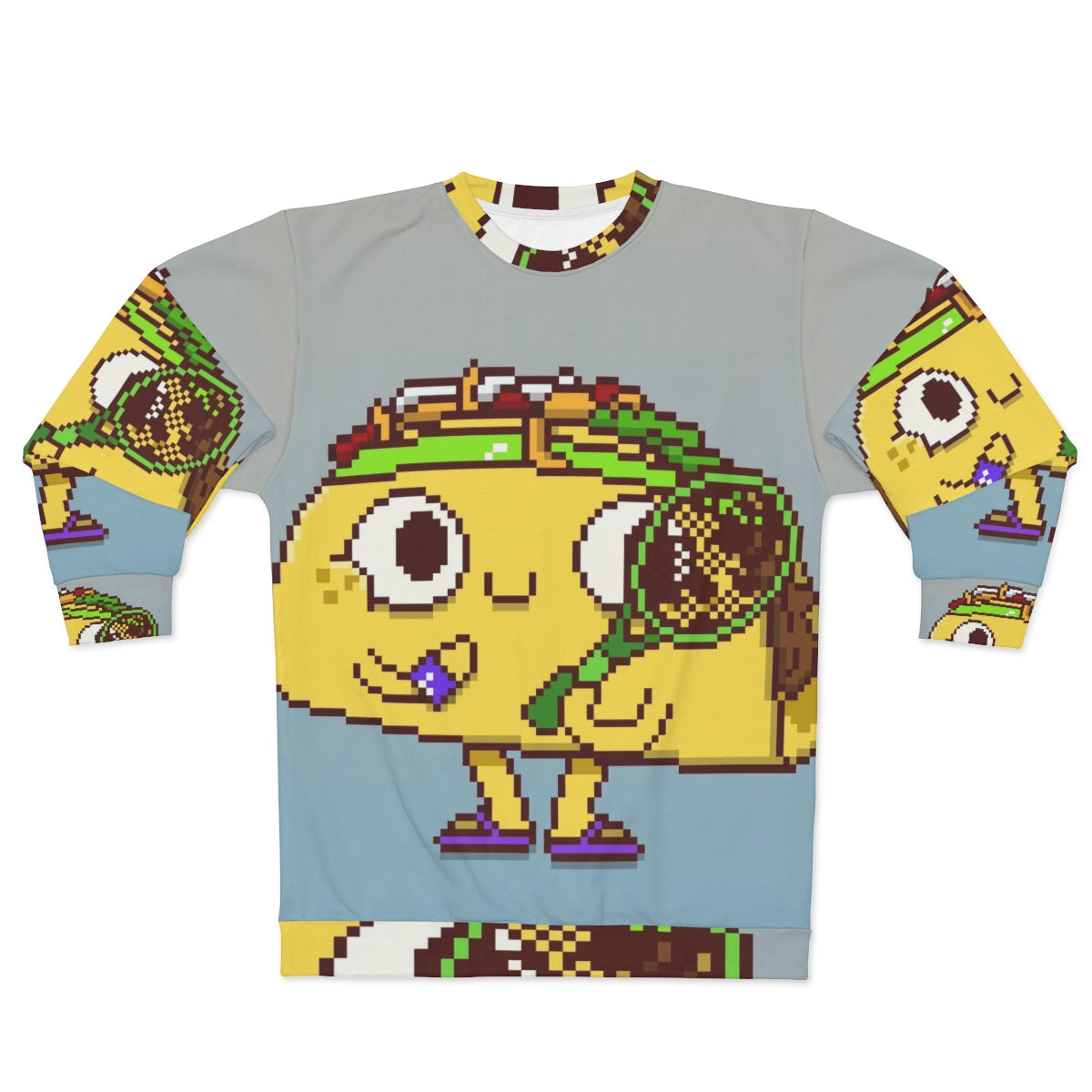 Tennis Taco Character Anime Digital AOP Unisex Sweatshirt