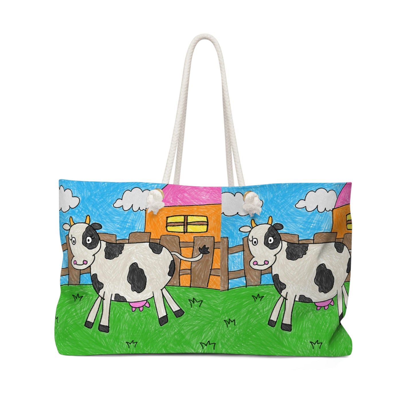 Cow Moo Farm Barn Animal Character Weekender Bag