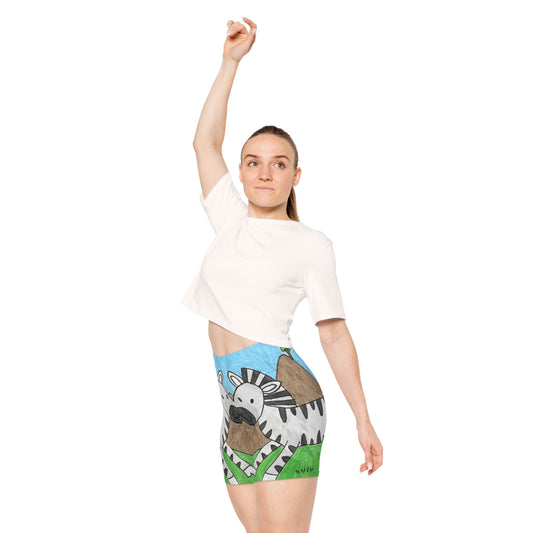 Zebra Graphic Hipster Zebra Animal Women's Biker Shorts