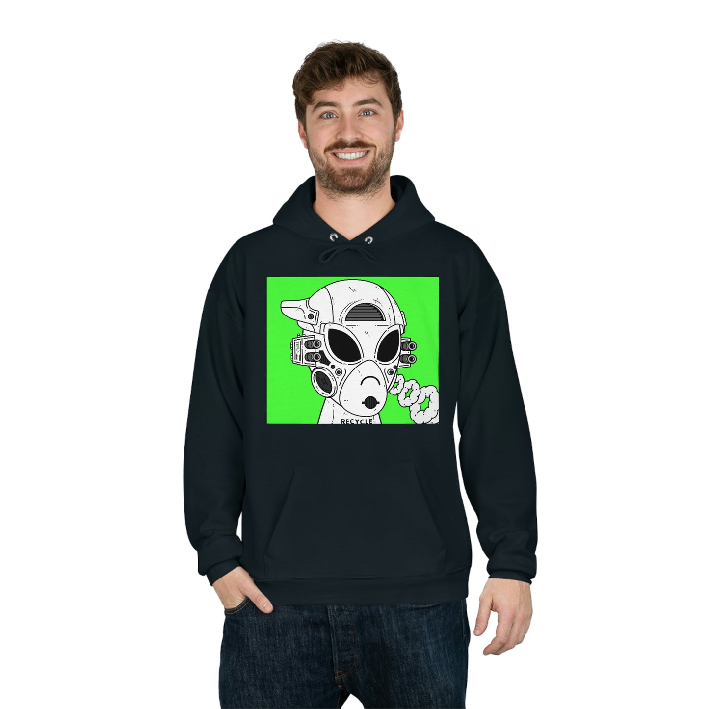 Reciclador Reciclador Alien Visitante Unisex EcoSmart® Sudadera con capucha 