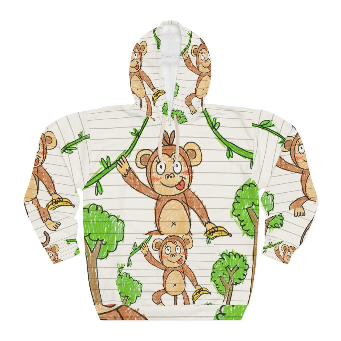 Graphic Monkey - Fun Zoo Clothing for Ape Lovers AOP Unisex Pullover Hoodie