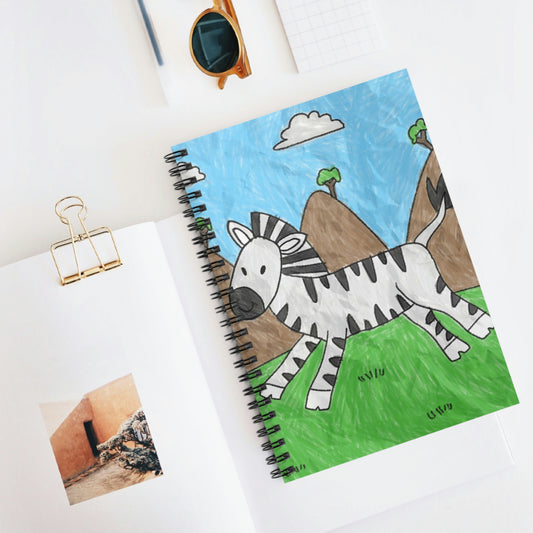 Zebra Graphic Hipster Zebra Animal Spiral Notebook - Ruled Line