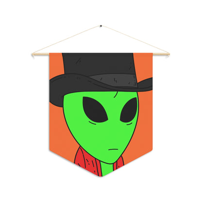 Red Robe Alien Black Top Hat Green Visitor Pennant