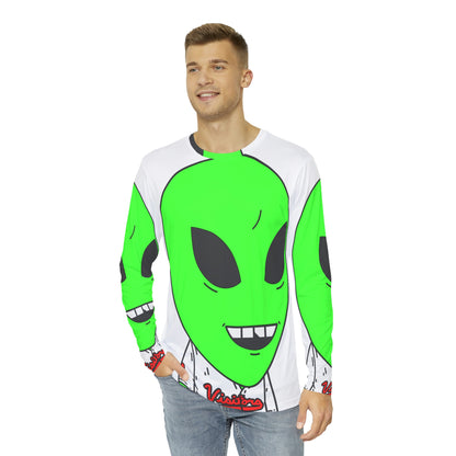 Visitors Sport Team Jersey Green Alien Chipped Tooth Character Men's Long Sleeve AOP Shirt