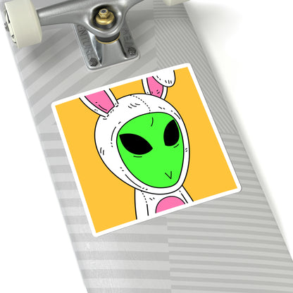 Bunny Easter Rabbit Alien Visitor Kiss-Cut Stickers