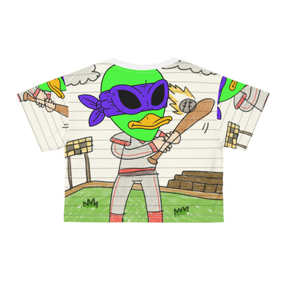 Baseball Sport Star Ninja Hero Visitor 751 Alien AOP Crop Tee