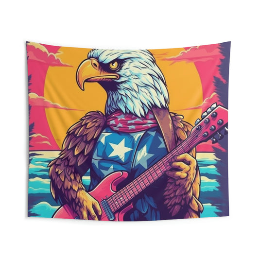 Bald Eagle from America, the Guitar Maestro Graphic Indoor Wall Tapestries