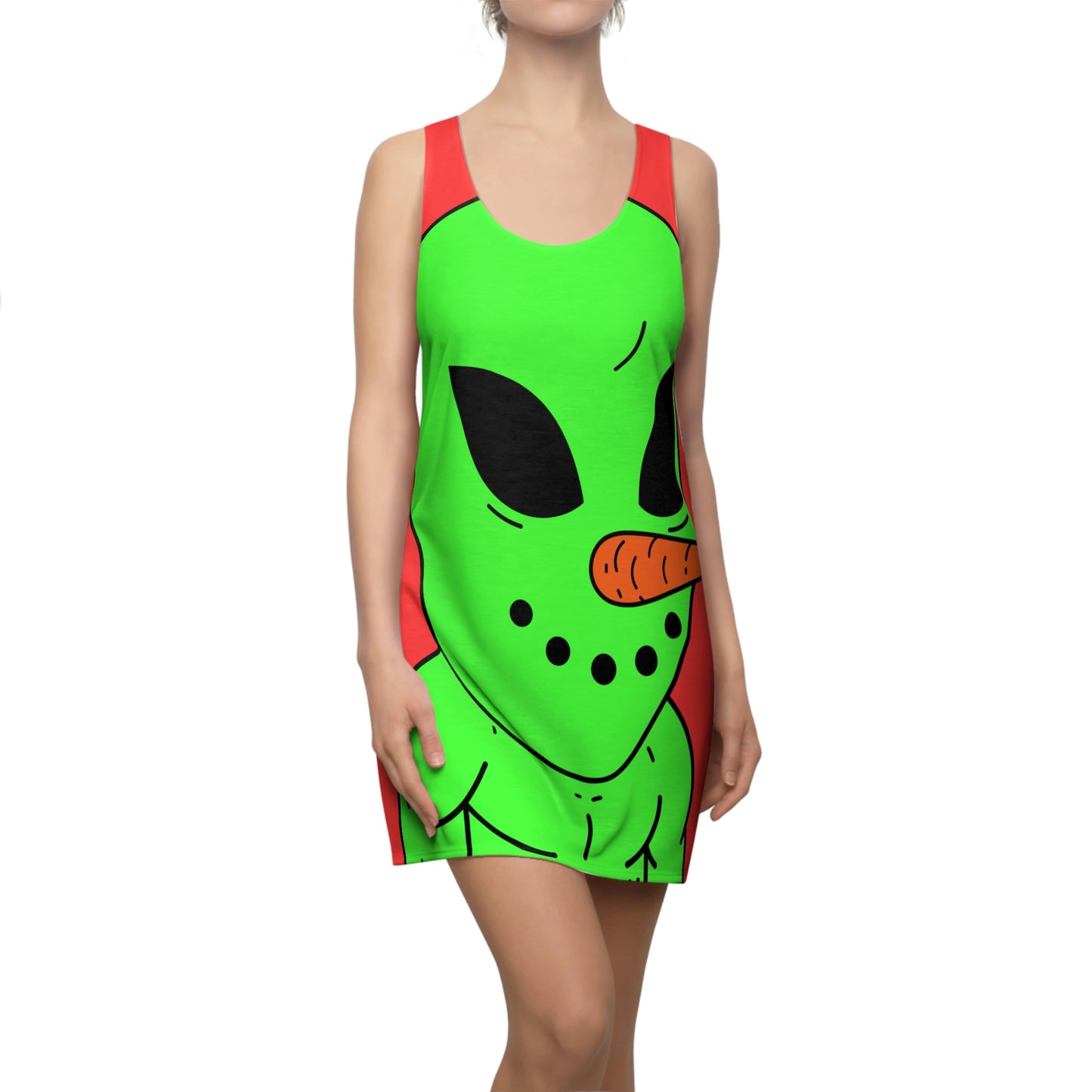 Veggie Visi The Vegetable Visitor Women's Cut & Sew Racerback Dress